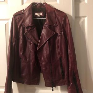 Women's motorcycle jacket, Genuine Leather，size: L